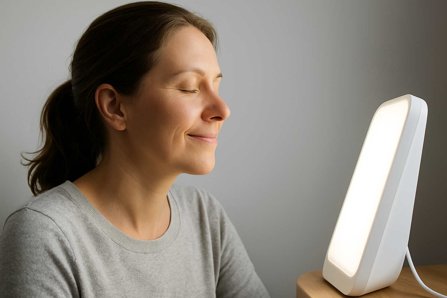 luminothérapie exposition à la lumière lumière artificielle lumière blanche lumière naturelle bienfaits traitement non médicamenteux dépression saisonnière troubles du sommeil photothérapie horloge biologique manque de lumière effet antidépresseur lumière du jour médecine douce