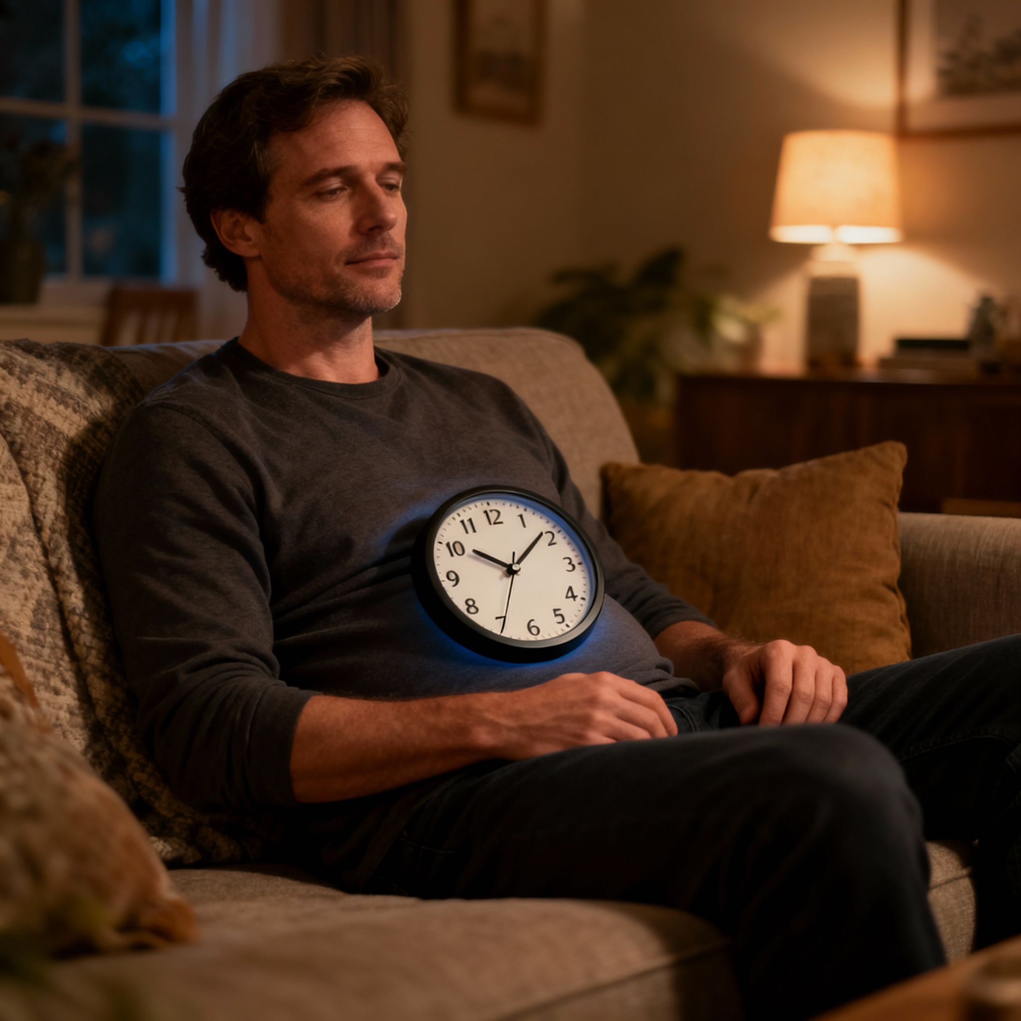 Rythme circadien, horloge interne, homme fatigué