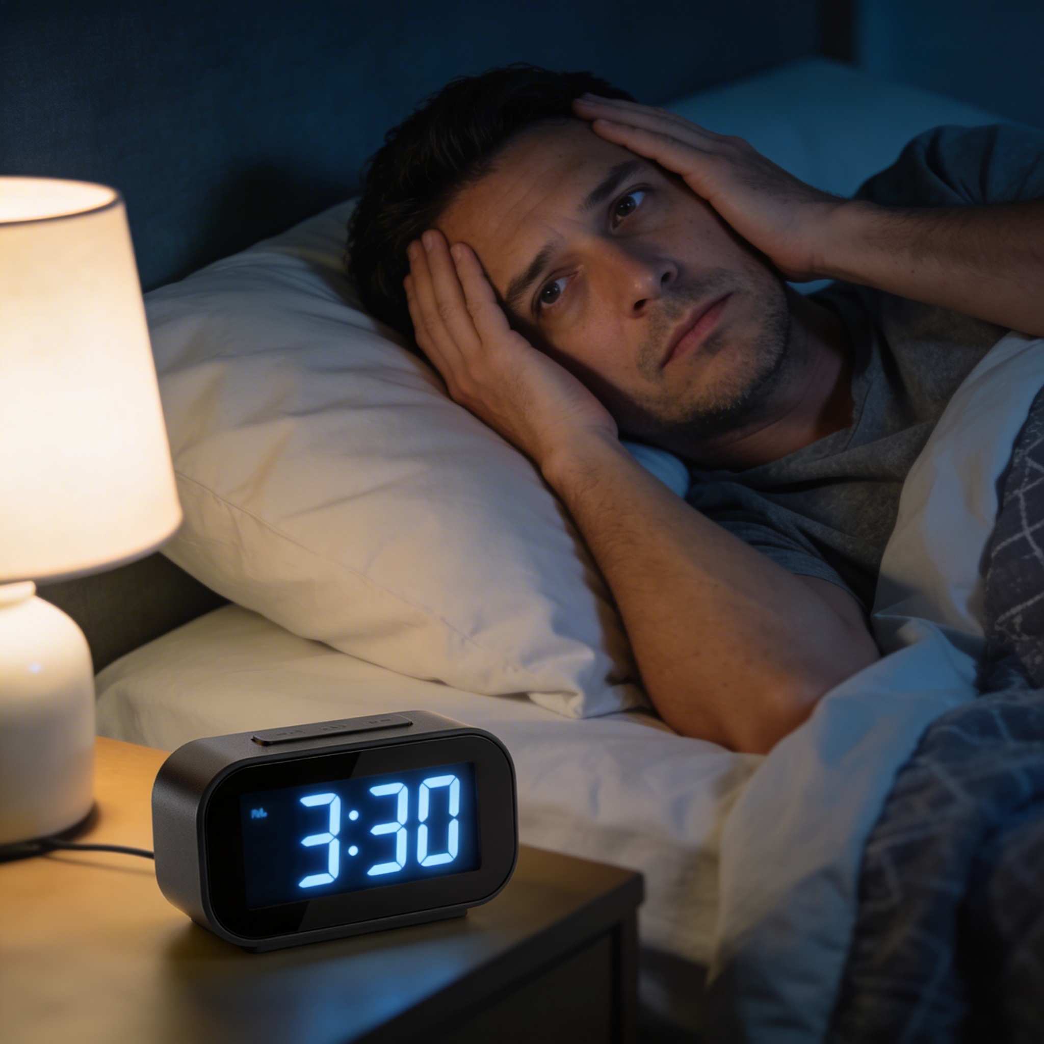 Stress, tard, sommeil incomplet, nuit complexe