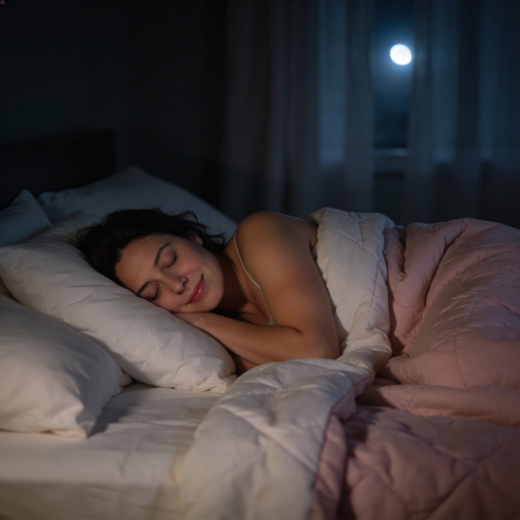 Femme, sommeil profond, nuit complète