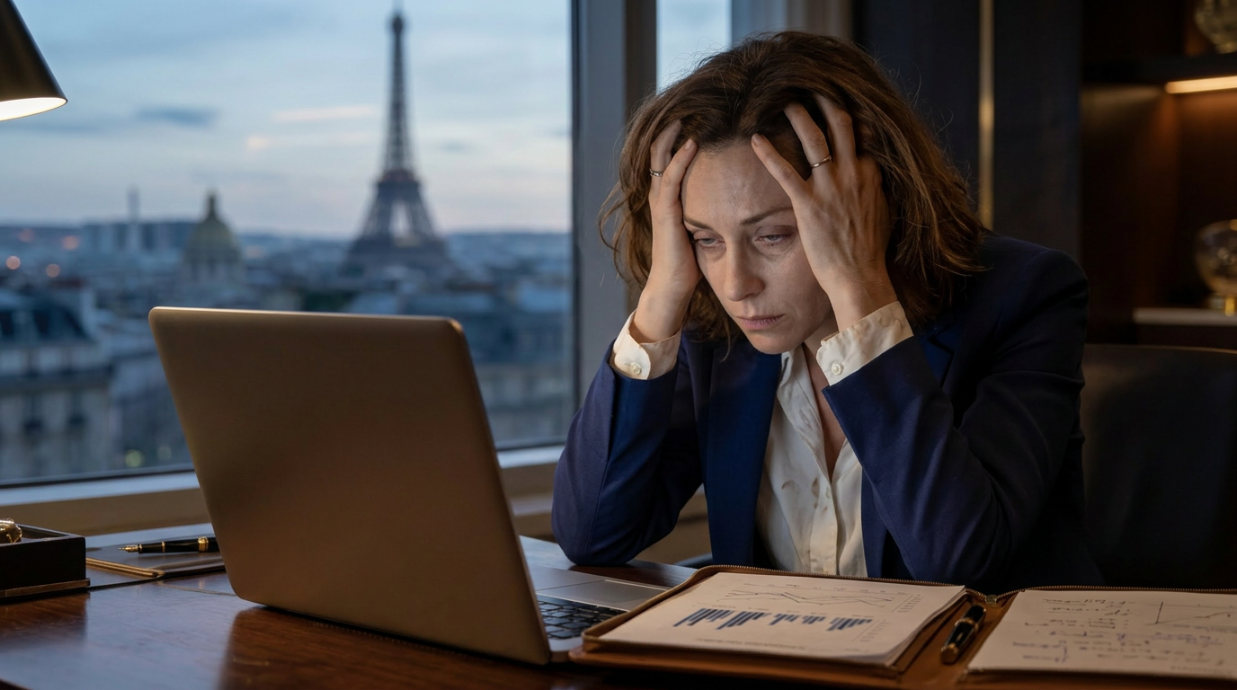Dirigeante, stress, fatigue, manque de sommeil, bureau, travail