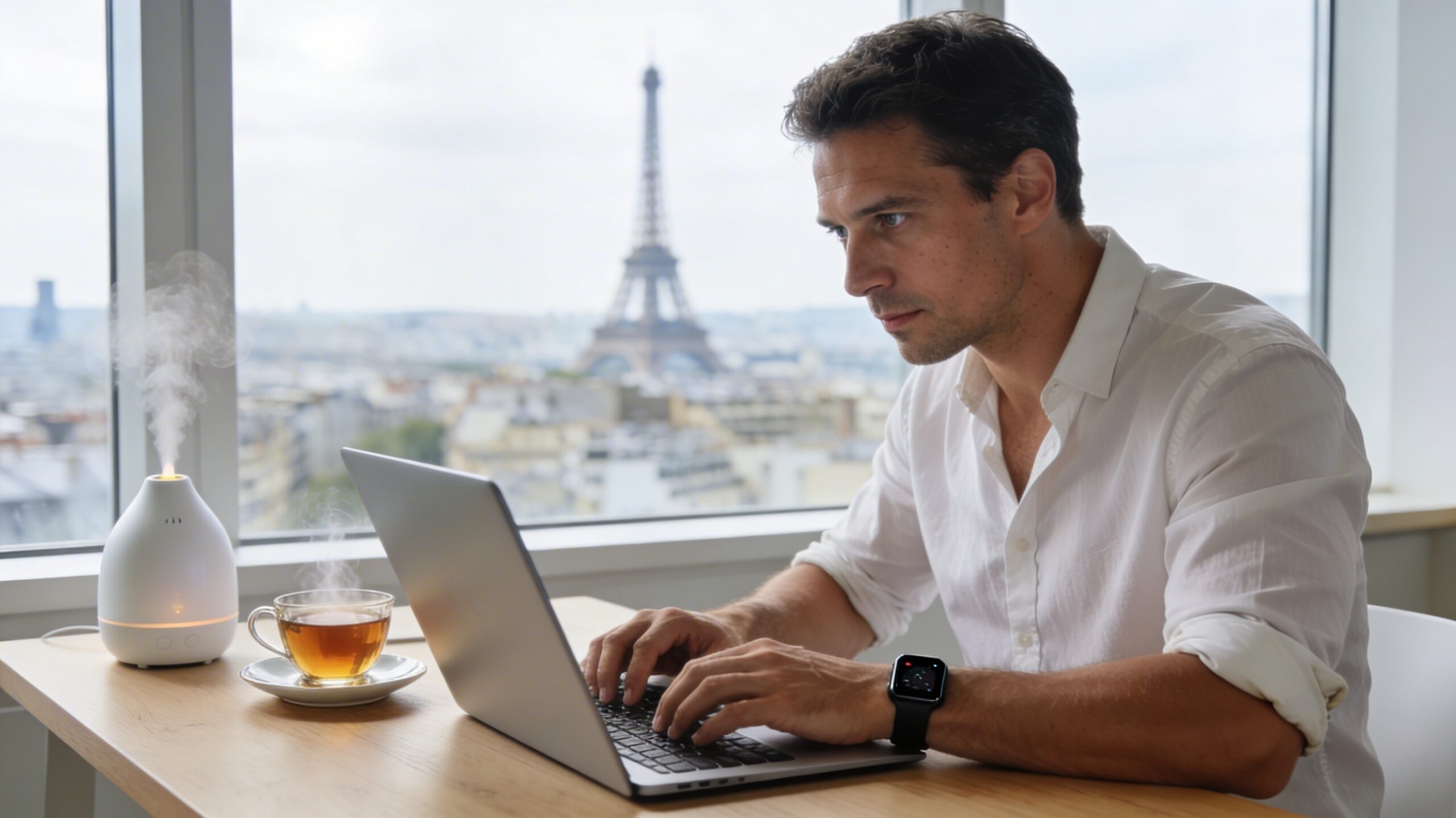Dirigeant, bureau, stress, sommeil