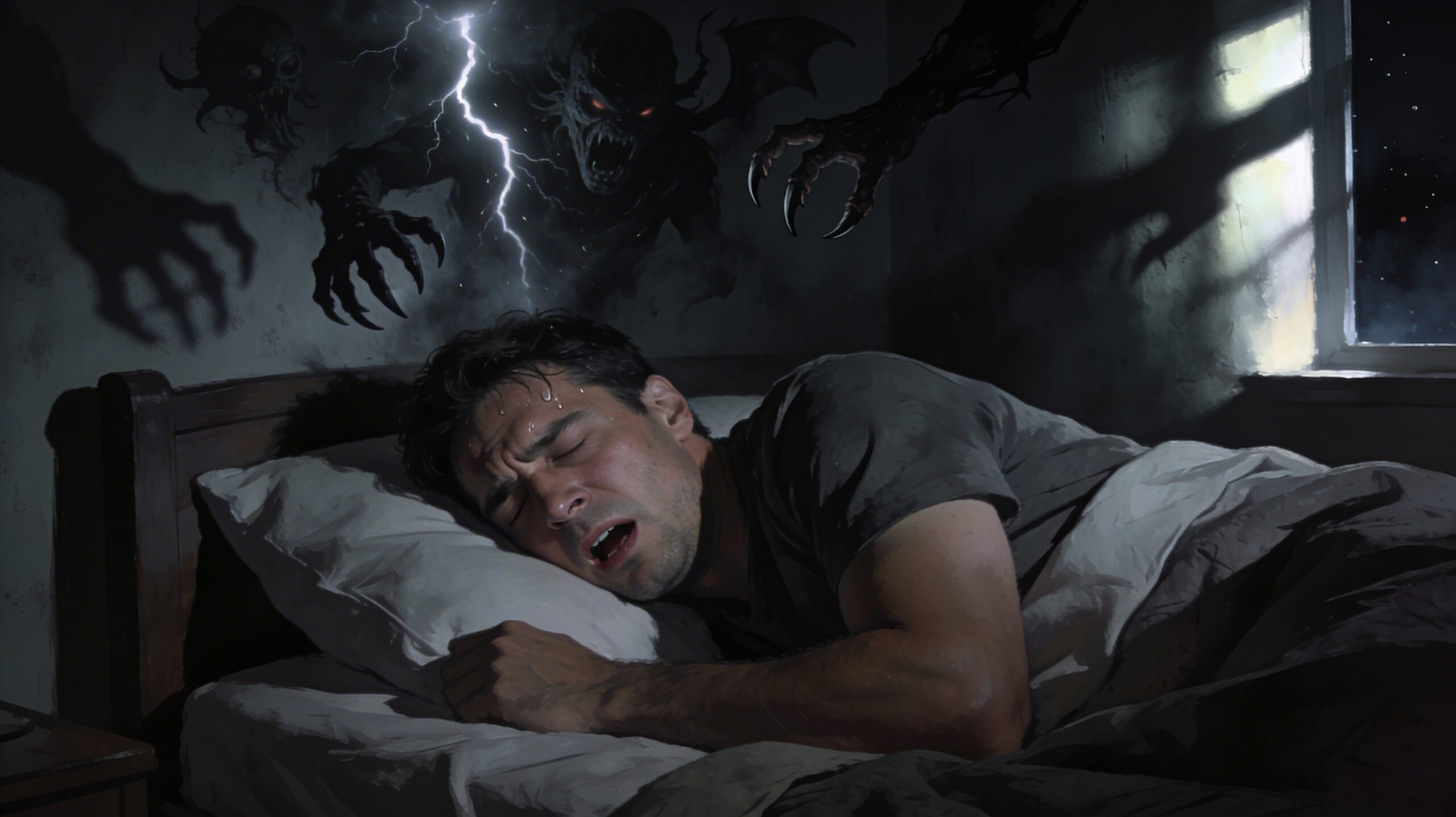 Homme entrain de faire un cauchemar