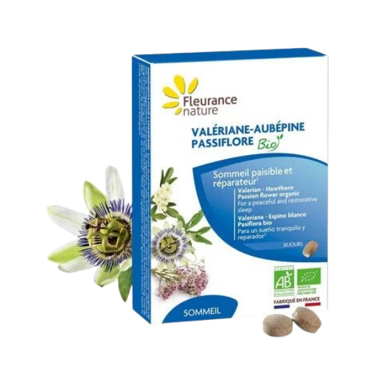Valeriane - aubepine - passiflore bio - Fleurance Nature, produit qui aide à dormir